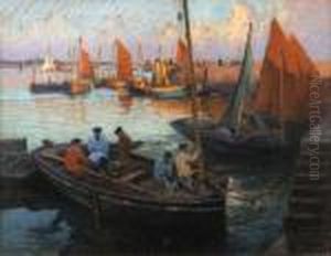 Concarneau, Filets Bleus by Henri Alphonse Barnoin