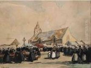 Pardon A Notre Dame De La Joie by Henri Alphonse Barnoin