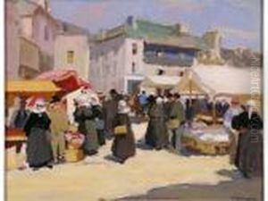 Le Jour Du Marche by Henri Alphonse Barnoin