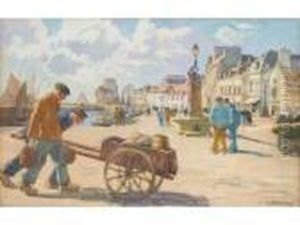 Pecheurs Sur Le Port Deconcarneau