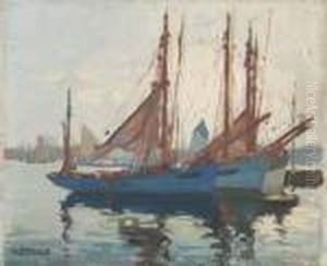 Bateaux De Peche Au Mouillage by Henri Alphonse Barnoin