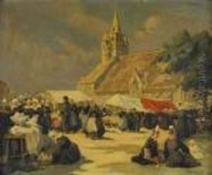 Marche Devant Notre Dame De La Joie by Henri Alphonse Barnoin