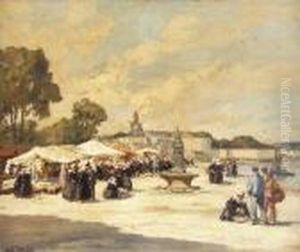Market-day, Brittany by Henri Alphonse Barnoin