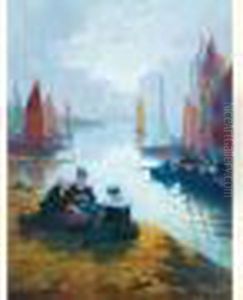 Ecole
 Francaise, Debut Xxe Siecle - " Depart De La Peche, Les Brodeuses
 " by Henri Alphonse Barnoin