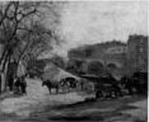 Le Pont Marie A Paris by Henri Alphonse Barnoin