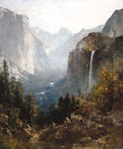 Bridal Veil Falls, Yosemite by Thomas Hill