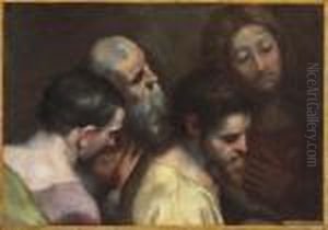 Bozzetto For The Heads Of Four Apostles Seated To The Left Inthe Last Supper by Federico Fiori Barocci