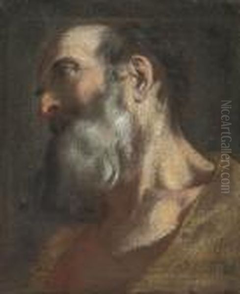 Head Study Of A Bearded Man In A Brown Coat - view 1