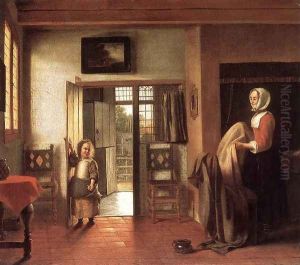 The Bedroom 1658-60 by Pieter De Hooch