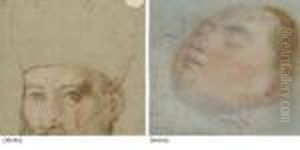 Tete De Garcon Endormi (recto); Fragment D'etude Pour Une Tete D'eveque (verso) by Federico Fiori Barocci