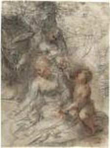 Recto: The Rest On The Flight Into Egypt Verso: Sketch Of A Male Nude
