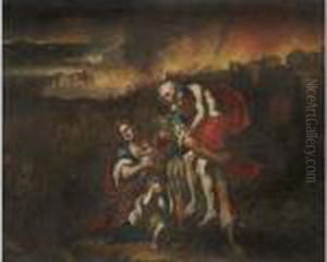 Aeneas Carrying His Father From Burning Troy