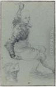 Seated Man In Armour With A Helmet by Federico Fiori Barocci