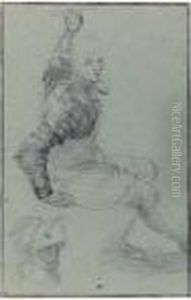 Seated Man In Armor With A Helmet by Federico Fiori Barocci