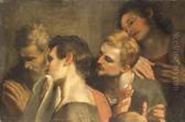 The Heads Of Four Disciples At The Last Supper - view 1