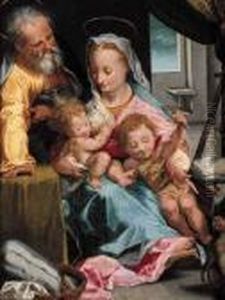 The Holy Family With The Infant Saint John The Baptist by Federico Fiori Barocci