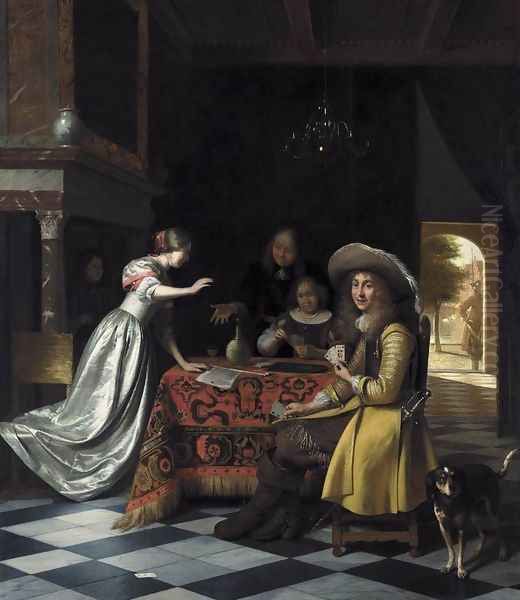 Card Players at a Table 1670-74 - view 1