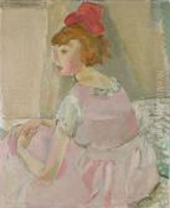 Danseuse Rose -portrait D'une Jeune Fille by Maurice Barraud