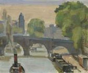 Seine In Paris Mit Pont Neuf by Maurice Barraud