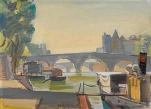 Pont Sur La Seine by Maurice Barraud