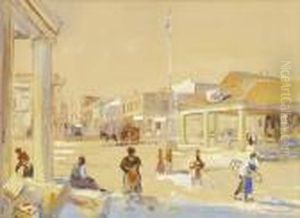 Stadtische Szene In Afrika by Maurice Barraud