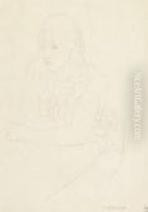 Madchen An Einem Tisch Sitzend by Maurice Barraud