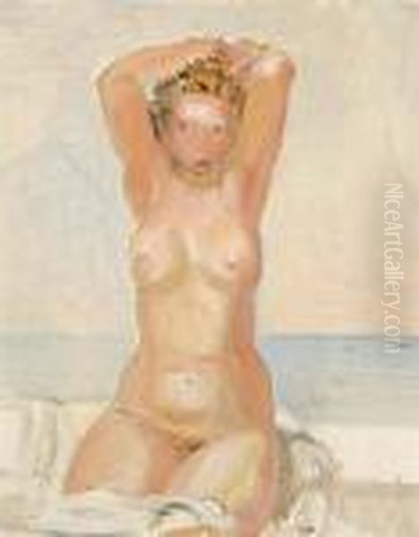Kniender Weiblicher Akt. - view 1