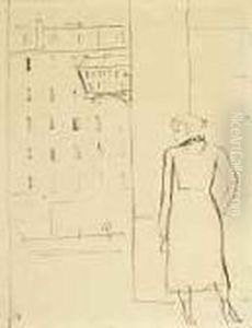Junge Frau In Einer Stadt by Maurice Barraud