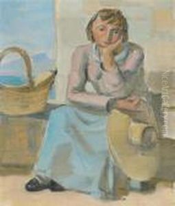 Seated Woman With Hat by Maurice Barraud