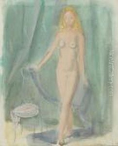 Standing Female Nude. by Maurice Barraud