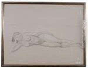 Reclining Female Nude. by Maurice Barraud