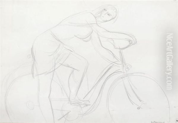 Woman On Bicycle. - view 1