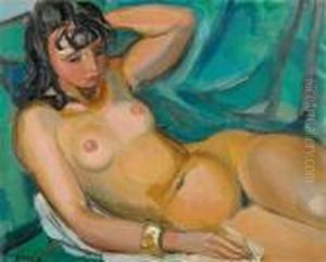 Woman Reclining. by Maurice Barraud