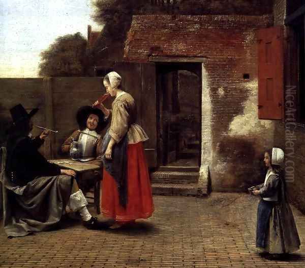 A Dutch Courtyard (detail) 1659-60 - view 1