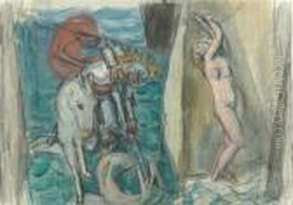 Saint George Defeats The Dragon. - view 1