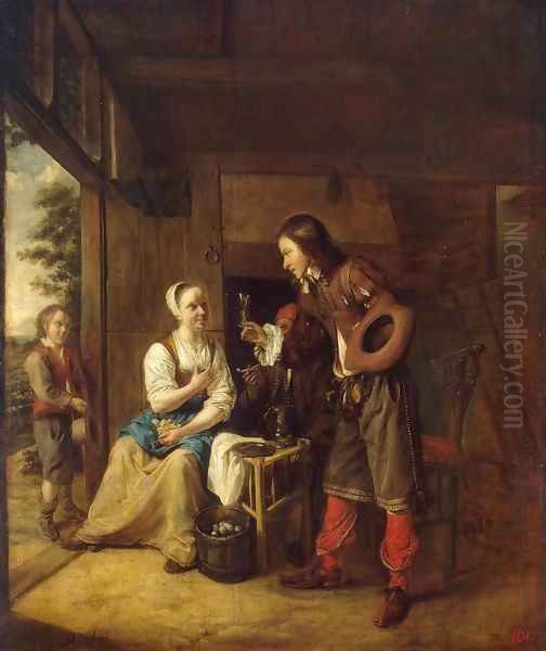Man Offering a Glass of Wine to a Woman - view 1