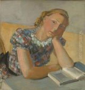 Portrait D'une Jeune Fille Avec
Livre - Portrait De Mlle Ansermet, La Future Epouse De Maurice Barraud by Maurice Barraud
