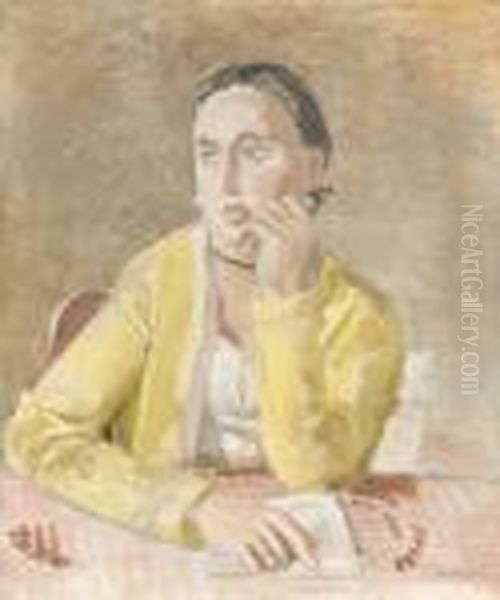 Portrat Einer Dame In Gelb. - view 1