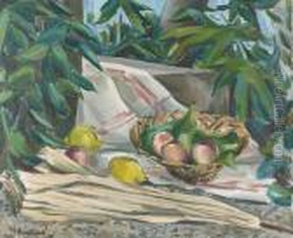 Stillleben Mit Fruchten Und Schirm. - view 1