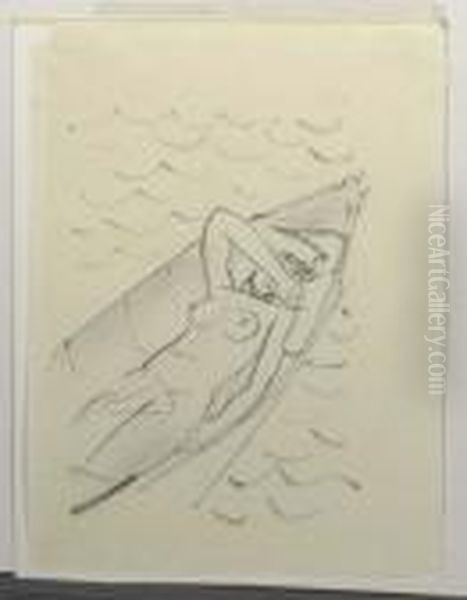 Liegendes Madchen In Boot. - view 1