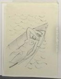 Liegendes Madchen In Boot. by Maurice Barraud