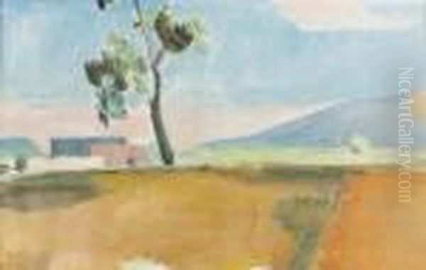Sudliche Landschaft Mit Baum Und Haus. - view 1