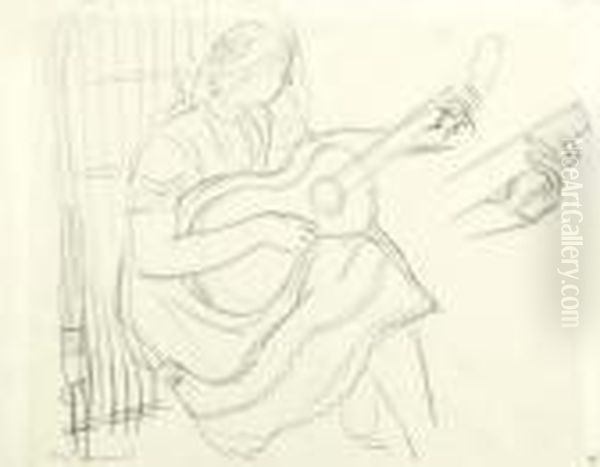 Study For "gitarre Spielende Frau" - view 1