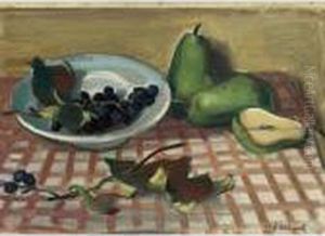 Still-life With Pears And Grapes by Maurice Barraud