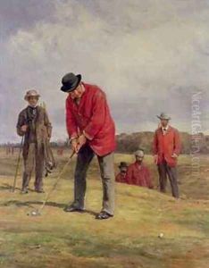 George Glennie Putting at Blackheath with Putting Cleek by Heywood Hardy