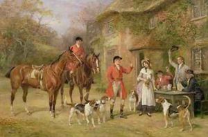 A Meeting at the Three Pigeons by Heywood Hardy