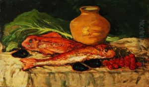 Triglie E Ciliegie by Giovanni Bartolena