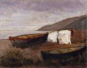 Barche A Riposo by Giovanni Bartolena