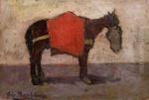 Cavallo Dalla Coperta Rossa by Giovanni Bartolena