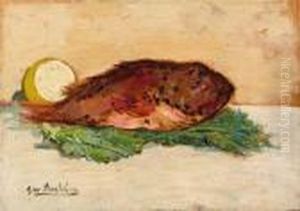 Natura Morta Con Pesce Elimone by Giovanni Bartolena